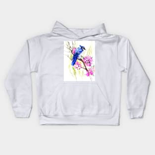 Blue Jay and Cherry Blossom Kids Hoodie